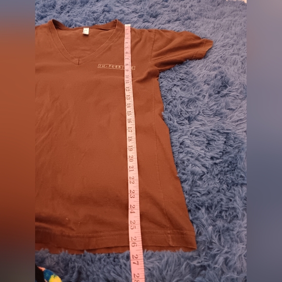 American Apparel~Brown V-Neck Women's Western Graphic Short Sleeve T-shirt - Picture 6 of 10